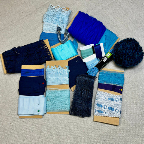 Bag of Vintage Blue Trims