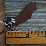 California Christmas Ornament with Merry Christmas & Bear Charms, LARGE