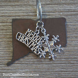 Connecticut Christmas Ornament with Merry Christmas & Snowflake Charms
