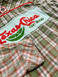 Embellished Green Flannel Plaid Texas Chica Shirt, XL