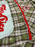 Embellished Green Flannel Plaid Texas Chica Shirt, XL
