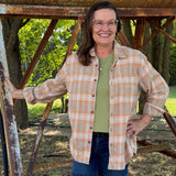 Bleached Flannel Plaid Guns N Roses Shirt, L