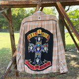 Bleached Flannel Plaid Guns N Roses Shirt, L