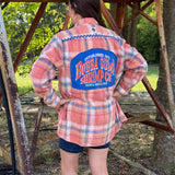Bleached Flannel Plaid Bubba Gump Shirt, L