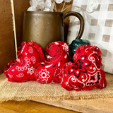 Set of 3 Bandana Heart Pillows