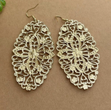 HUGE Gold Tone Filigree Statement Earrings, Made with Vintage Supplies in Texas