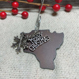 Hawaii Christmas Ornament with Merry Christmas & Snowflake Charms