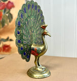 Vintage Brass Peacock Figurine