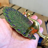 Vintage Brass Peacock Figurine