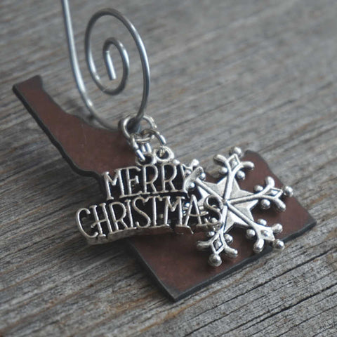 Idaho Christmas Ornament with Merry Christmas & Snowflake Charms