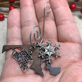 Maryland Ornament with Merry Christmas & Snowflake Charms