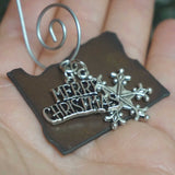 Oregon Christmas Ornament with Merry Christmas & Snowflake Charms, Small