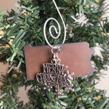 Pennsylvania Christmas Ornament with Merry Christmas & Snowflake Charms, Small