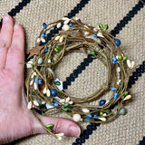 Rustic Pip Berry & Star Candle Ring / Mini Wreath – Blue, Green & Beige