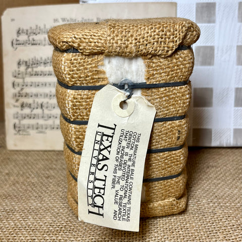Miniature Cotton Bale with Texas Tech Tags