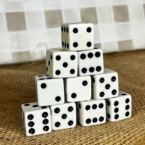 Set of 10 Classic White Dice