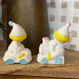 Vintage Clown Train Nursery Decor - Set of 2