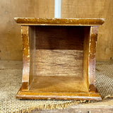 Vintage Wooden Book Coaster Set – 8 Coasters with Cork Centers