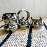 Set of 5 Vintage SILVER PLATE NAPKIN RINGS Teleflora, Modern Silverplated