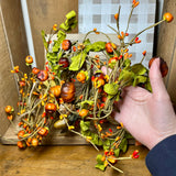 5 - 3" Fall Candle Ring Wreaths