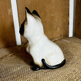 Enesco Siamese Cat Figurine, Ceramic Kitten, Blue Eyed Cat, 1960s