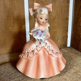 Vintage Napco Southern Belle Planter Pink Peach 1950s