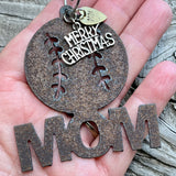2024 Baseball Mom Ornament with Merry Christmas & Heart