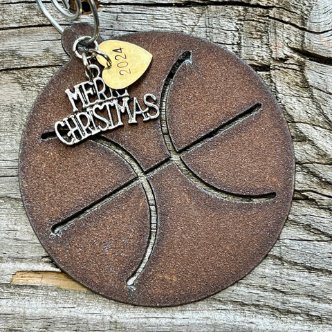 2024 Basketball Christmas Ornament with Merry Christmas & Heart, Large