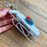 Rustic Wooden Sled Christmas Ornament