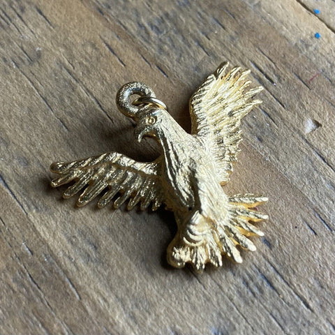 Vintage Gold-tone Eagle Charm or Pendant with Jump Ring, EBJ1-2