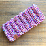 Chunky Pink Headband Ear Warmers for Winter