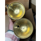Pair Of Hammered Brass Goblets Made in India 5.5" V117