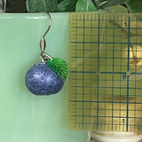 Blueberry Earrings with Leaf Beads - PREORDER