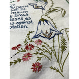 Vintage Embroidery “THE LORD’s PRAYER" 17x22" Hand Embroidered Fabric Decor V22
