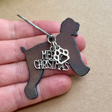 Bichon Frise Ornament with Merry Christmas & Paw Charms