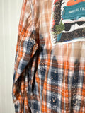 Bleached Plaid Shirt with Happy Fall Y'all, Thread & Cloth, XXL 2X