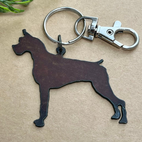 Boxer Keychain, Rustic Key Chain