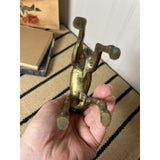 Vintage MCM Heavy Brass Spotted Buck Deer Figurine Eclectic Home Holiday