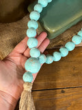 Handmade Mexican Clay Bead Loop - Short, 17", Turquoise