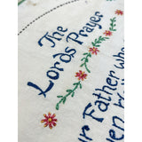 Vintage Embroidery “THE LORD’s PRAYER" 17x22" Hand Embroidered Fabric Decor V22
