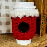 Santa Coffee Cozy, Hand Crocheted