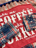 Bleached Flannel Plaid Make Me Coffee & Take Me Junkin' Shirt, L