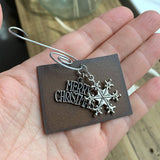 Colorado Christmas Ornament with Merry Christmas & Snowflake Charms