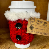 Santa Coffee Cozy, Hand Crocheted