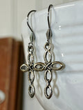 Silver Open Cross Earrings