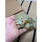 Vintage Bunch of Onyx Grapes with Stone Leaf MCM Midcentury Eclectic Decor V37