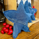 Upcycled Denim Star Pillows (Set of 3)