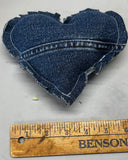 Set of 3 Worn Denim Hearts