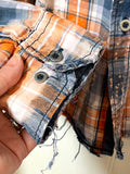 Bleached Plaid Shirt with Happy Fall Y'all, Thread & Cloth, XXL 2X