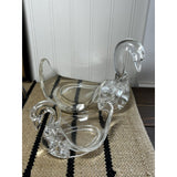 Vintage 1980's Clear Acrylic Swan Towel Holder Soap Dish Bathroom Decor